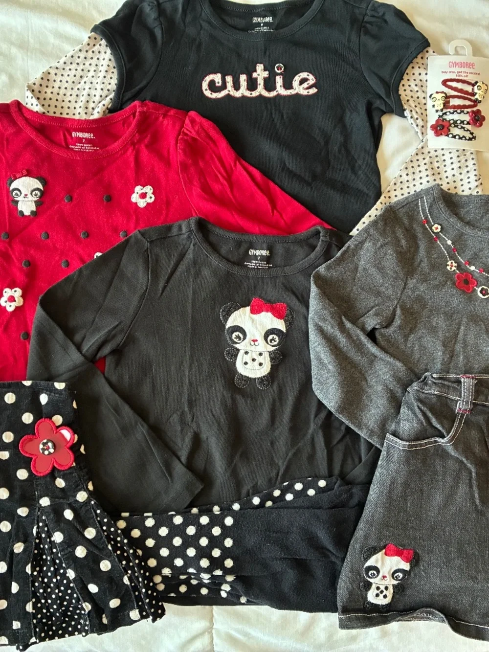 Gymboree 2009 Holiday Panda Lot Girls 6/7 EUC
